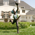 Factory outdoor garden ornament life size bronze boy children statue sculpture